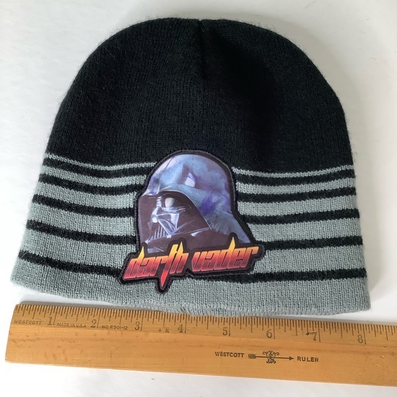 Star Wars Darth Vader large front Logo knit beanie cap hat size One Size EUC - Picture 10 of 16